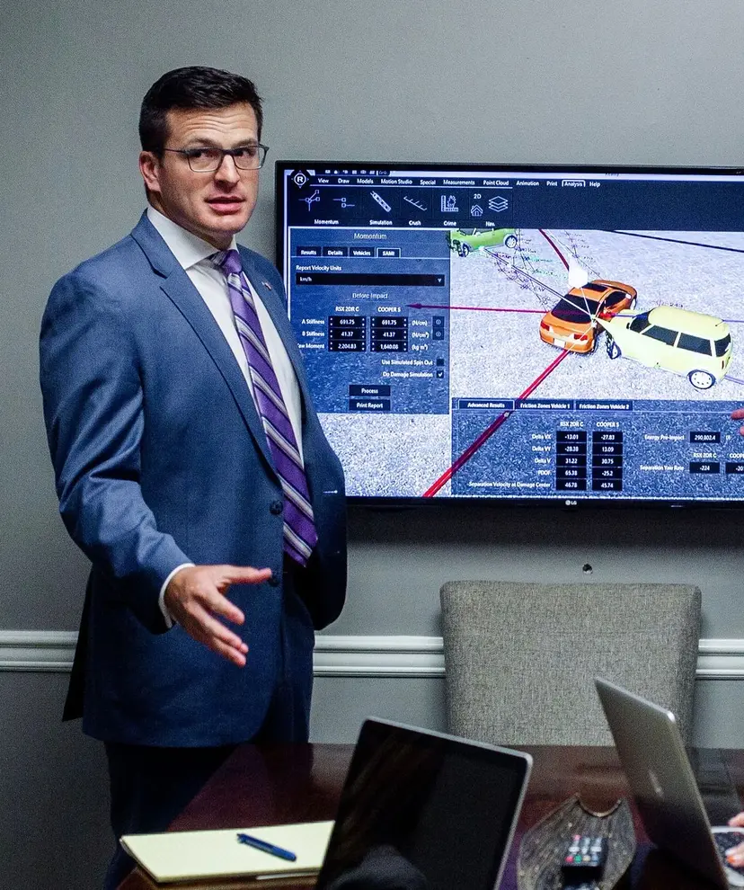 Attorney presenting case reconstruction