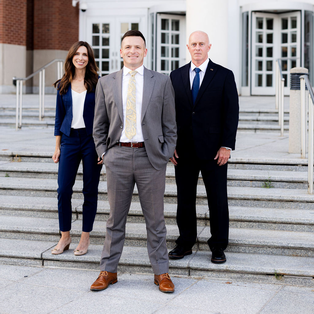 The Shipley Law Firm team: Corey B. Shipley, Emily M. Swecker, and Michael Templeton on the courthouse steps
